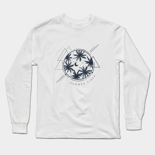 Palms And The Moon. Summer Vibes. Geometric Style Long Sleeve T-Shirt